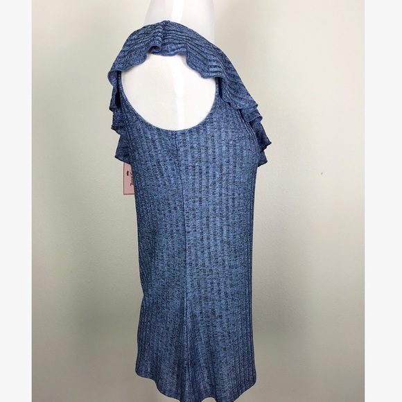 Juicy Couture Blue One Shoulder Flounce Top A8 - Picture 4 of 6